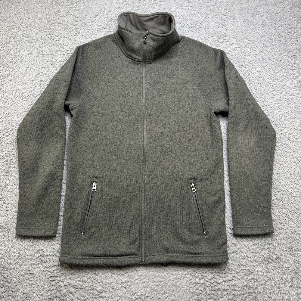 Burton Fleece Jacket Mens M Green Full Zip Mid Layer Dry Ride